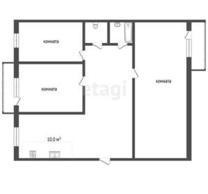 3-к квартира, вторичка, 71м2, 5/10 этаж