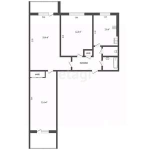 3-к квартира, вторичка, 63м2, 4/9 этаж