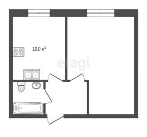 1-к квартира, вторичка, 42м2, 8/10 этаж