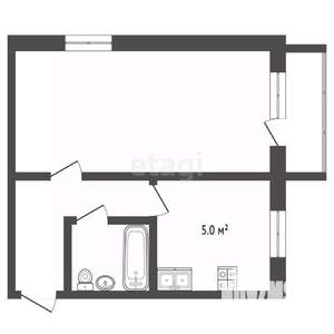 1-к квартира, вторичка, 30м2, 5/5 этаж