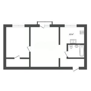 2-к квартира, вторичка, 46м2, 4/5 этаж