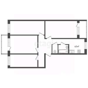 4-к квартира, вторичка, 80м2, 2/5 этаж