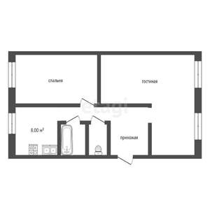 2-к квартира, вторичка, 49м2, 4/4 этаж