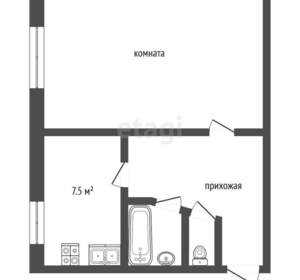 1-к квартира, вторичка, 41м2, 4/5 этаж