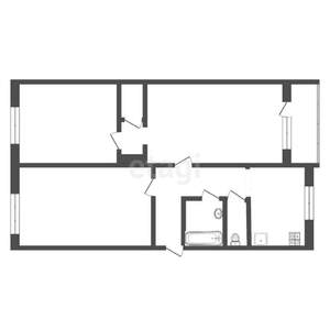 3-к квартира, вторичка, 62м2, 1/5 этаж
