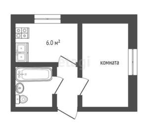 1-к квартира, вторичка, 21м2, 3/5 этаж