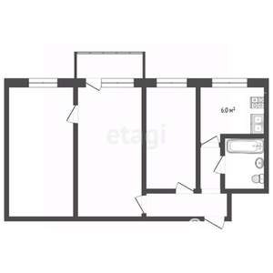 3-к квартира, вторичка, 56м2, 4/5 этаж