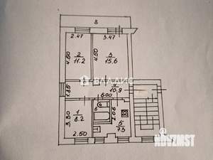 3-к квартира, вторичка, 56м2, 4/4 этаж