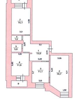 3-к квартира, вторичка, 75м2, 3/9 этаж