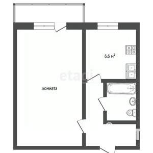 1-к квартира, вторичка, 33м2, 4/5 этаж