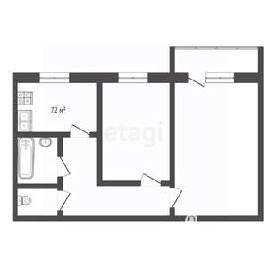 2-к квартира, вторичка, 44м2, 2/9 этаж