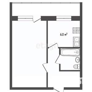 1-к квартира, вторичка, 29м2, 5/5 этаж
