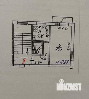1-к квартира, вторичка, 30м2, 3/5 этаж