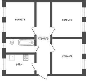 3-к квартира, вторичка, 71м2, 1/4 этаж