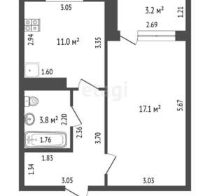 1-к квартира, вторичка, 38м2, 7/10 этаж