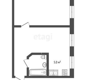 2-к квартира, вторичка, 42м2, 1/1 этаж
