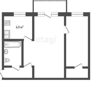 2-к квартира, вторичка, 44м2, 4/5 этаж