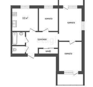 3-к квартира, вторичка, 67м2, 4/9 этаж