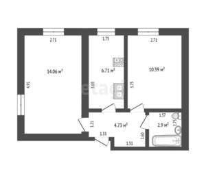 2-к квартира, вторичка, 36м2, 2/2 этаж