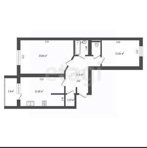2-к квартира, вторичка, 75м2, 1/9 этаж