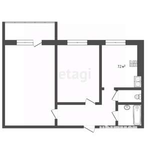 2-к квартира, вторичка, 46м2, 6/9 этаж