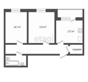 2-к квартира, вторичка, 78м2, 2/12 этаж
