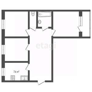 3-к квартира, вторичка, 72м2, 1/10 этаж