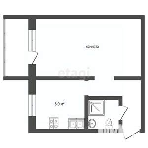 1-к квартира, вторичка, 30м2, 5/5 этаж