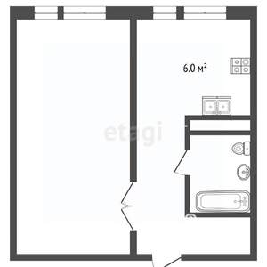 1-к квартира, вторичка, 35м2, 3/3 этаж