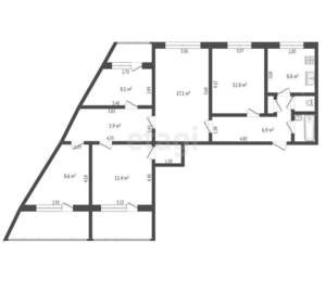 5-к квартира, вторичка, 87м2, 1/9 этаж