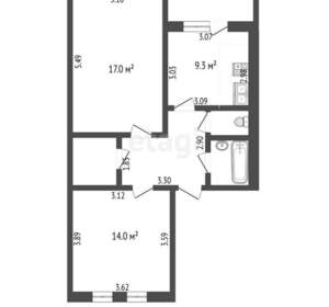 2-к квартира, вторичка, 55м2, 5/5 этаж