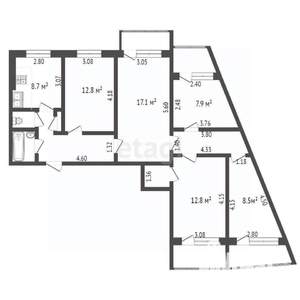 5-к квартира, вторичка, 86м2, 7/9 этаж