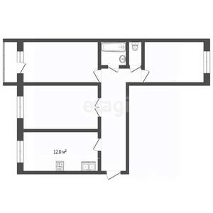 3-к квартира, вторичка, 71м2, 4/5 этаж