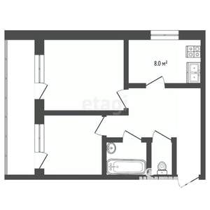 2-к квартира, вторичка, 49м2, 4/5 этаж