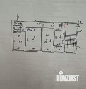 3-к квартира, вторичка, 82м2, 2/3 этаж