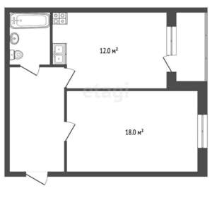 1-к квартира, вторичка, 38м2, 6/10 этаж