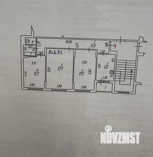 3-к квартира, вторичка, 82м2, 2/3 этаж