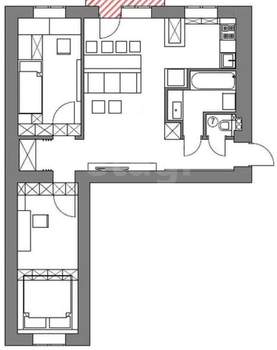 3-к квартира, вторичка, 58м2, 3/5 этаж