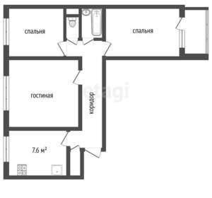 3-к квартира, вторичка, 65м2, 8/9 этаж