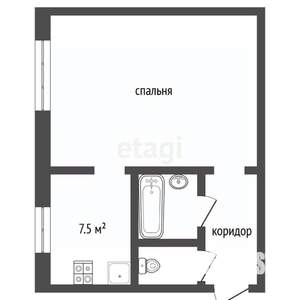 1-к квартира, вторичка, 28м2, 2/2 этаж
