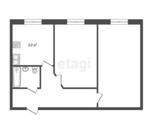 2-к квартира, вторичка, 41м2, 1/2 этаж