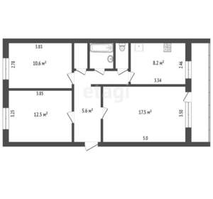 3-к квартира, вторичка, 63м2, 2/5 этаж