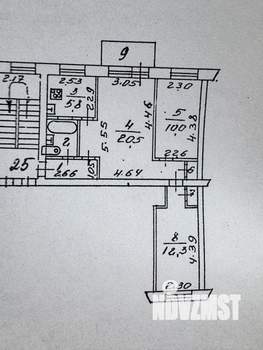 3-к квартира, вторичка, 56м2, 3/4 этаж