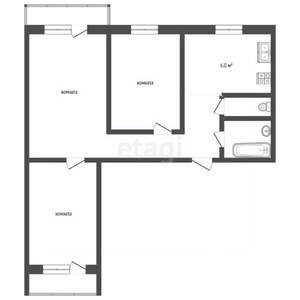 3-к квартира, вторичка, 61м2, 2/9 этаж