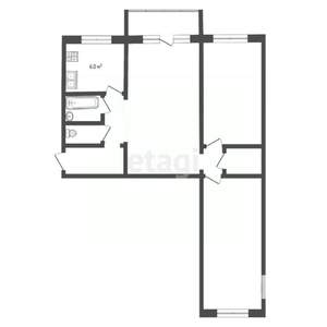 3-к квартира, вторичка, 55м2, 3/3 этаж