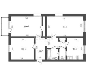 3-к квартира, вторичка, 74м2, 3/5 этаж