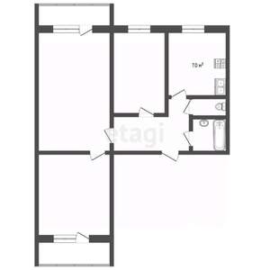 3-к квартира, вторичка, 60м2, 8/9 этаж