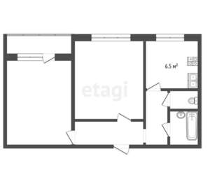 2-к квартира, вторичка, 43м2, 1/9 этаж