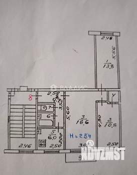 3-к квартира, вторичка, 58м2, 2/3 этаж