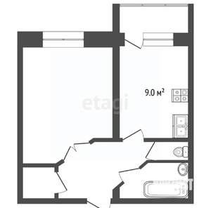 1-к квартира, вторичка, 53м2, 8/10 этаж
